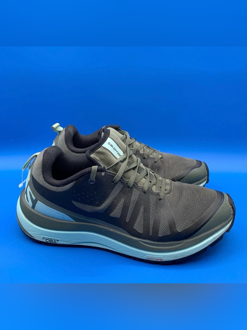 Salomon Odyssey Pro womens grey mint green hiking shoes size 7.5